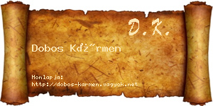 Dobos Kármen névjegykártya